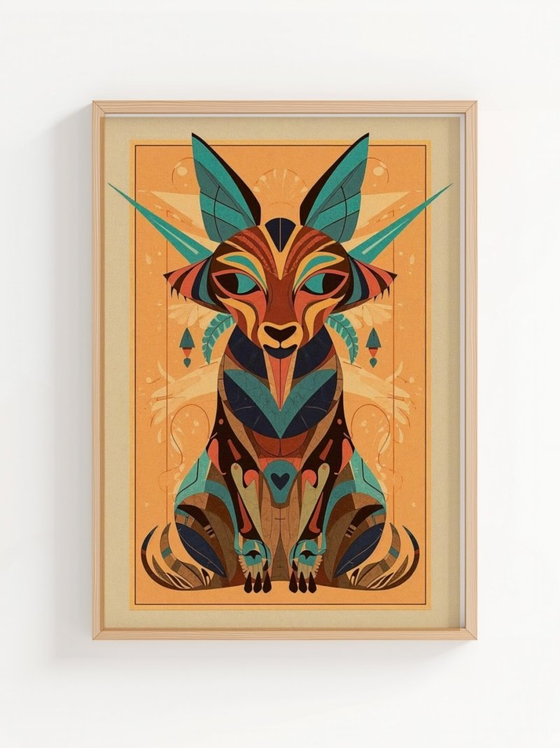 Sacred Goat art print, decorative goat illustration in rich tones, wall art by The Nomad Archive