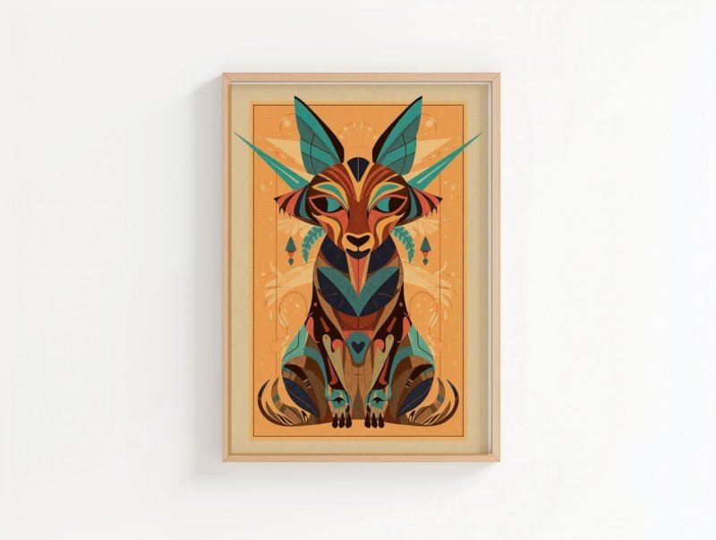 Sacred Goat art print, decorative goat illustration in rich tones, wall art by The Nomad Archive