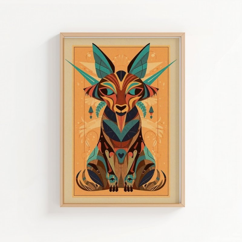 Sacred Goat art print, decorative goat illustration in rich tones, wall art by The Nomad Archive