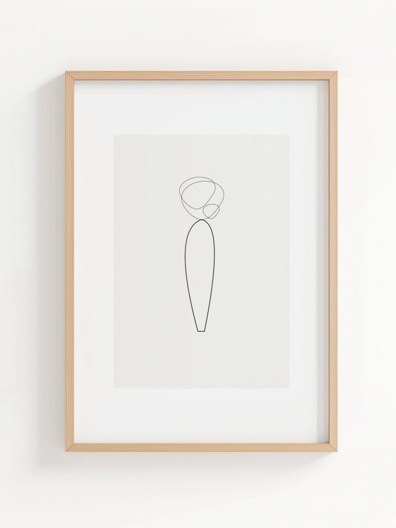 The Form art print, minimalist line art figure, contemporary wall art by The Nomad Archive
