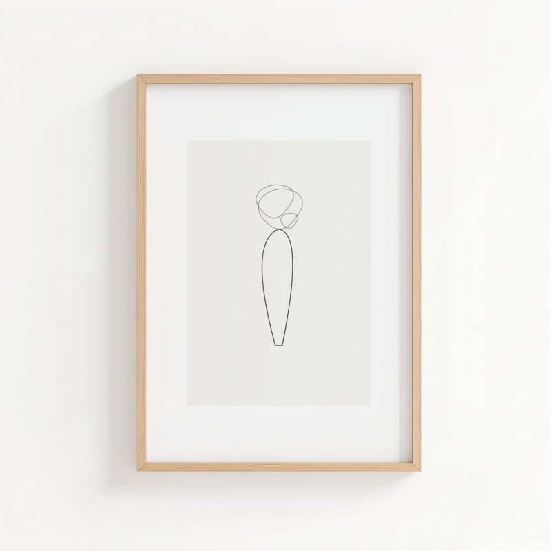 The Form art print, minimalist line art figure, contemporary wall art by The Nomad Archive