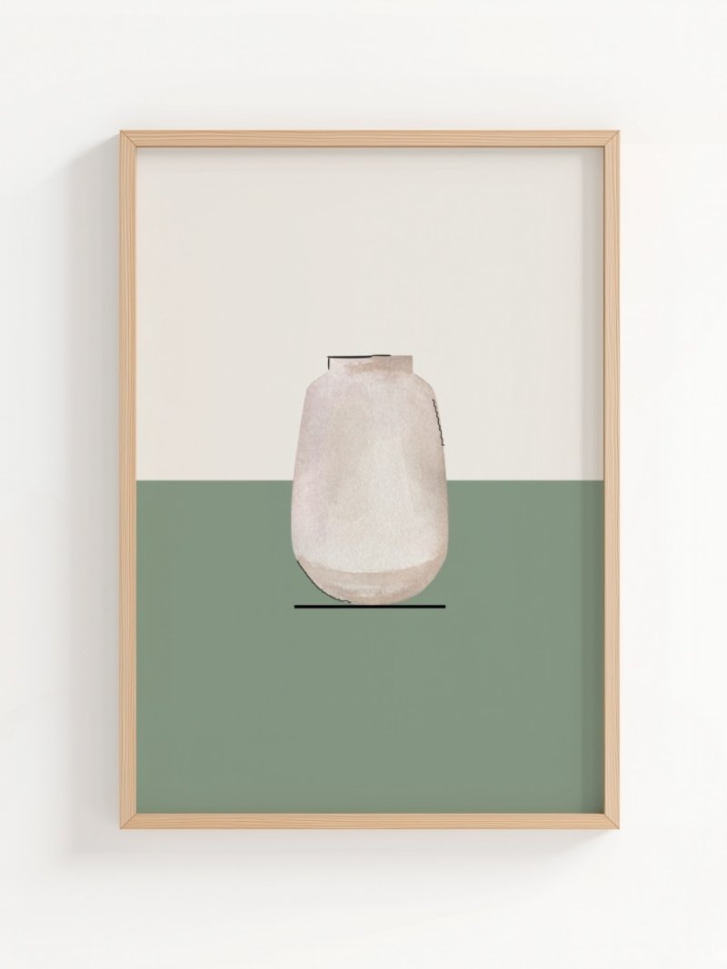 The Vessel art print, minimalist line art vase illustration, wall art by The Nomad Archive