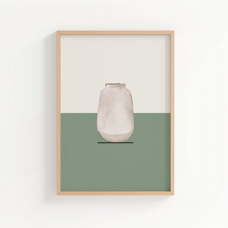 The Vessel art print, minimalist line art vase illustration, wall art by The Nomad Archive