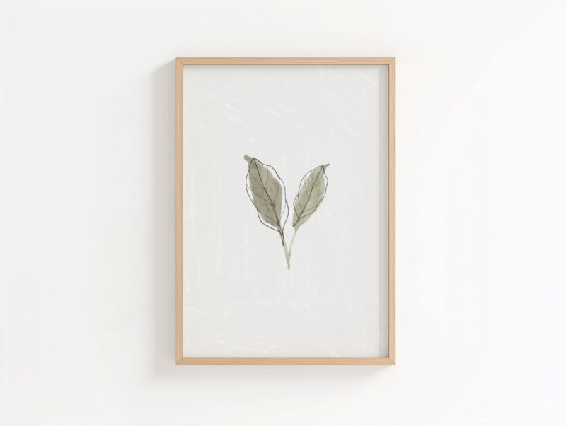 The Leaf art print, minimalist botanical line drawing, wall art by The Nomad Archive