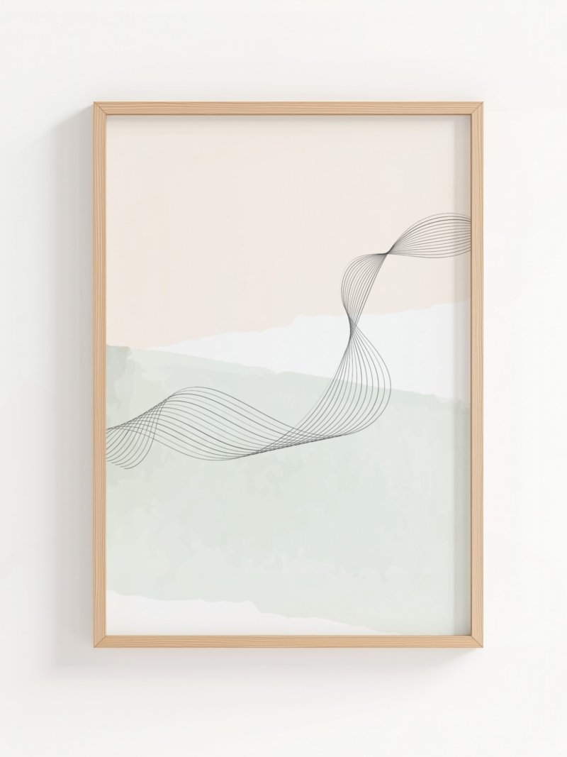 The Wave art print, minimalist line art wave drawing, wall art by The Nomad Archive