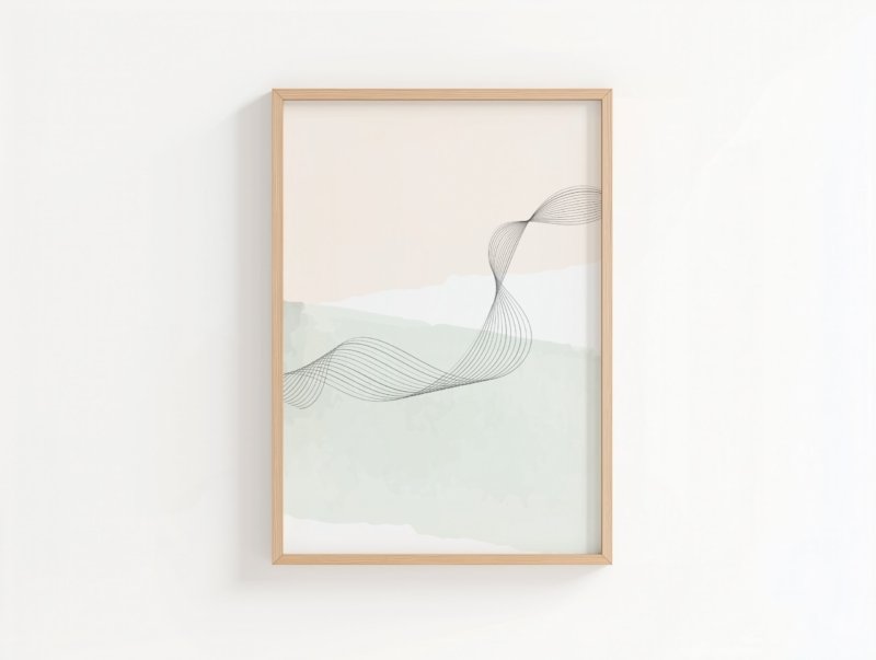 The Wave art print, minimalist line art wave drawing, wall art by The Nomad Archive