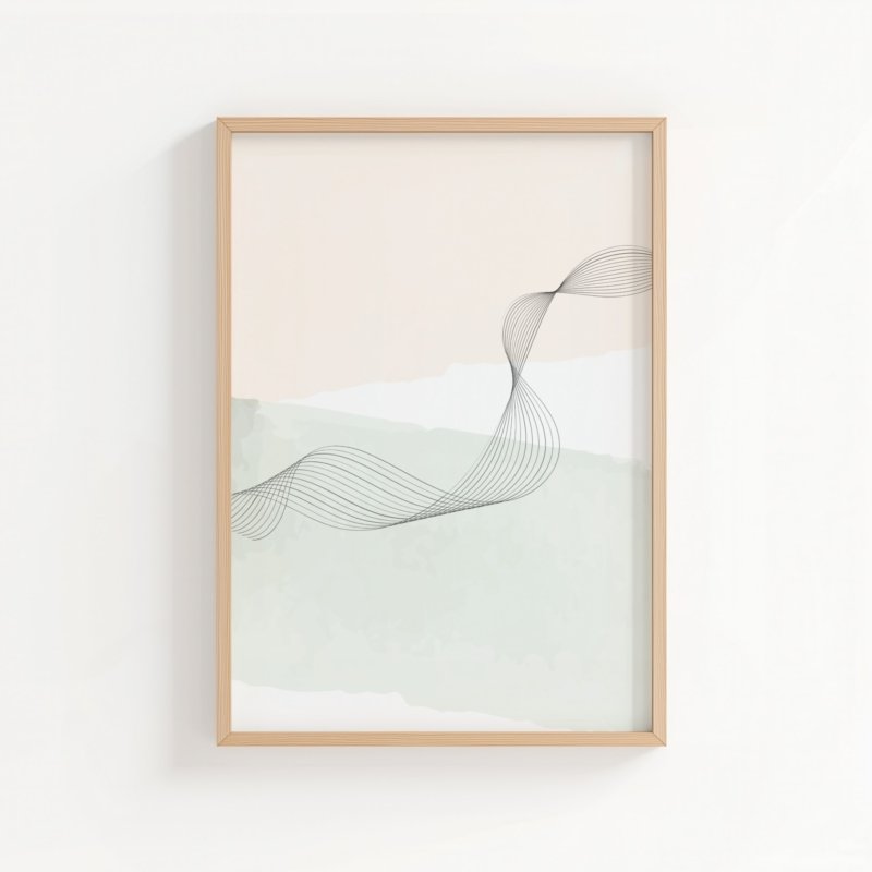 The Wave art print, minimalist line art wave drawing, wall art by The Nomad Archive
