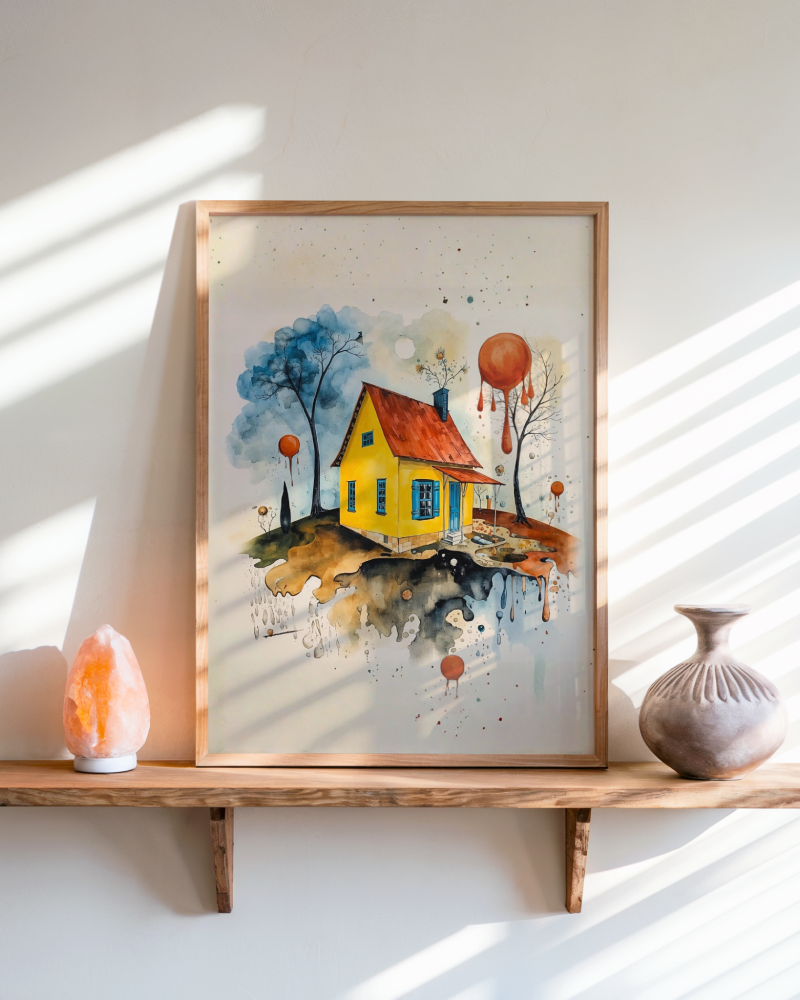 Transient Home art print, framed, abstract architectural illustration, wall art by The Nomad Archive