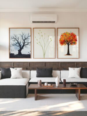 seasons2 Seasons art print set, botanical illustrations capturing the four seasons, wall art by The Nomad Archive